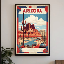 Arizona Desert Vintage Travel Poster