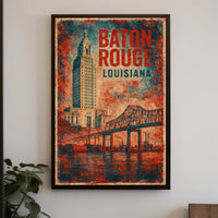 Baton Rouge Skyline Minimalist Wanderlust Poster
