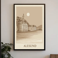Alesund Scenic Coastal Town Poster