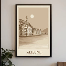 Alesund Scenic Coastal Town Poster
