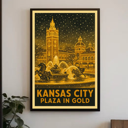 Kansas City Plaza in Gold Poster