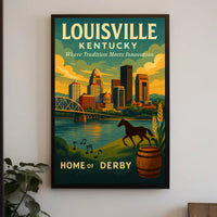 Louisville Derby Iconic Skyline Heritage Travel Souvenir Culture Wall Art Timeless Poster