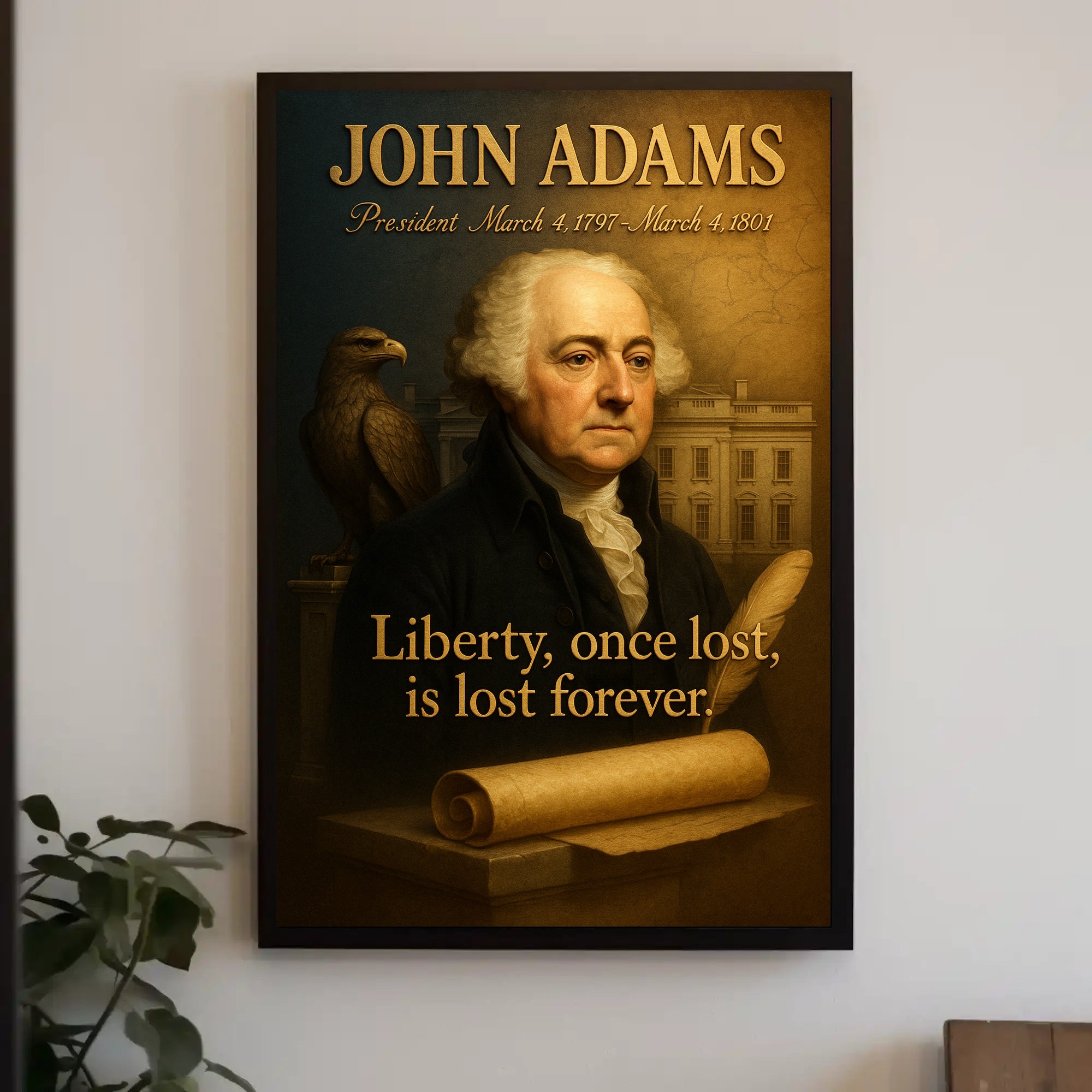 John Adams Vintage Patriotic Historical or Presidential Poster PosterGoat