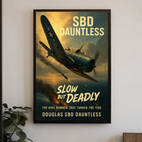 Douglas SBD Dauntless Action Scene WWII Poster