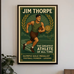 Jim Thorpe Legendary Athlete Tribute Poster