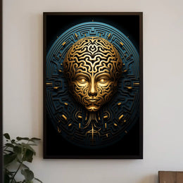 Intricate Maze Face Poster
