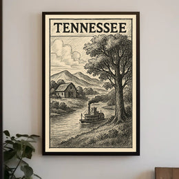 Tennessee Landscape Illustration Poster