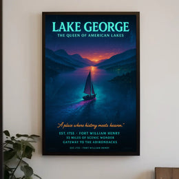 Lake George Queen Of American Lakes Poster Vintage Wall Art