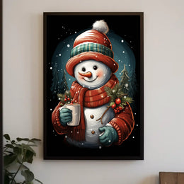 Cozy Winter Snowman Poster