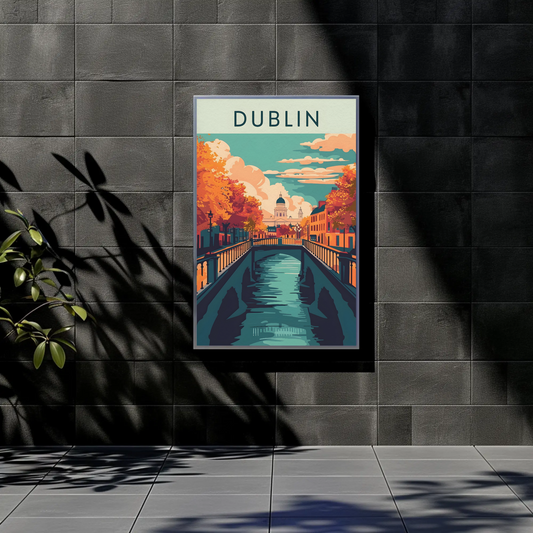 Vintage Poster - Dublin Autumn Canal