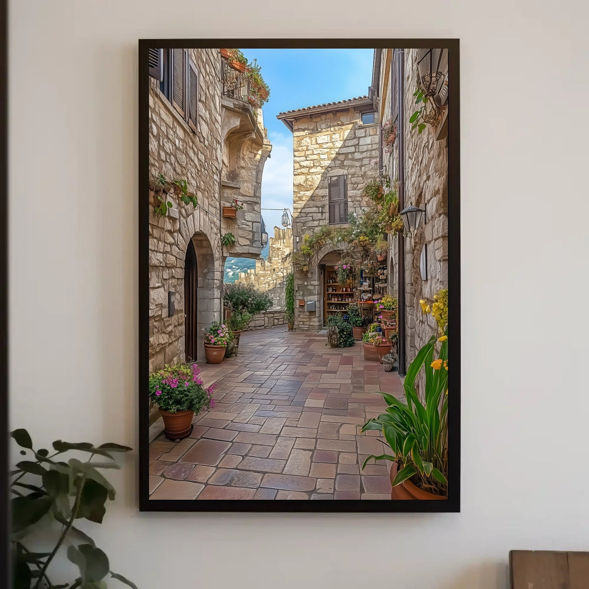 San Marino Old Town Stone Streets View Scenic Poster