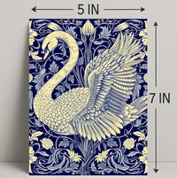 Elegant Swan and Floral Patterns Animal Poster