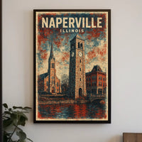 Naperville, Illinois Architectural Poster