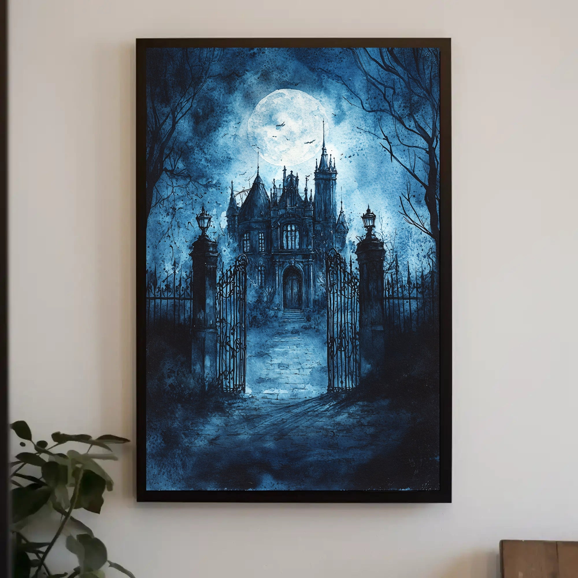 Haunted Manor Under The Moonlight Poster