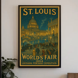 1904 World's Fair Grand Vintage Cultural or Heritage Poster