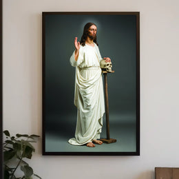 Symbolic Figure with Skull Poster