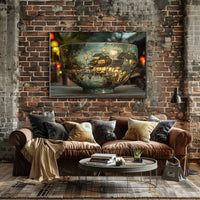 Asian Heritage Art: Riverside Village Scene Poster
