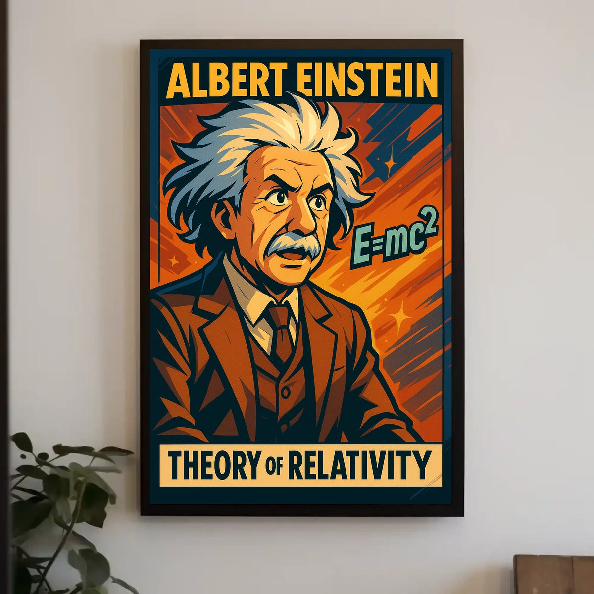 Albert Einstein Relativity Theory Educational Vintage Scientific Curious Minds Poster