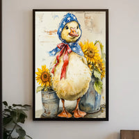 Chubby Goose In Star Spangled Bonnet Artwork Poster