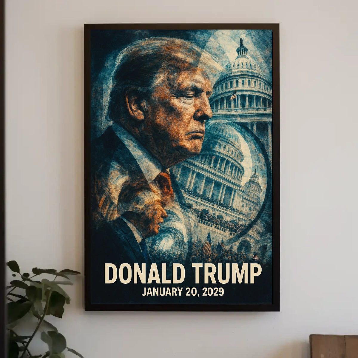 Donald Trump 47th President of the United States Double Exposure Poster