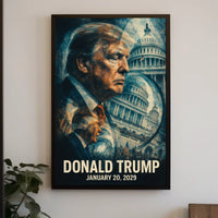 Donald Trump 47th President of the United States Double Exposure Poster