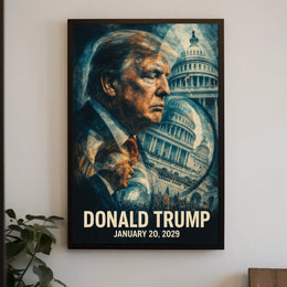 Donald Trump 47th President of the United States Double Exposure Poster