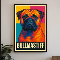 Bullmastiff A Vibrant Portrait Poster
