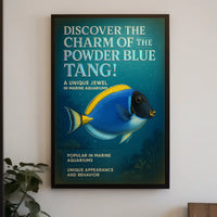 Powder Blue Tang Illustration: Captivating Animal Poster