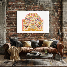 Folk Art Birds and Flowers Decorative Illustration Poster
