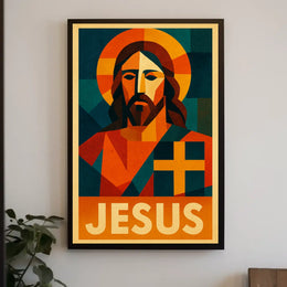 Jesus Iconic Representation Poster