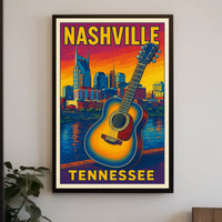 Nashville, Tennessee Music City Vibes Poster