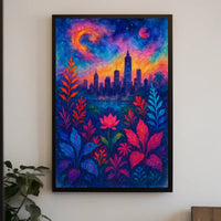 Cosmic Cityscape Poster