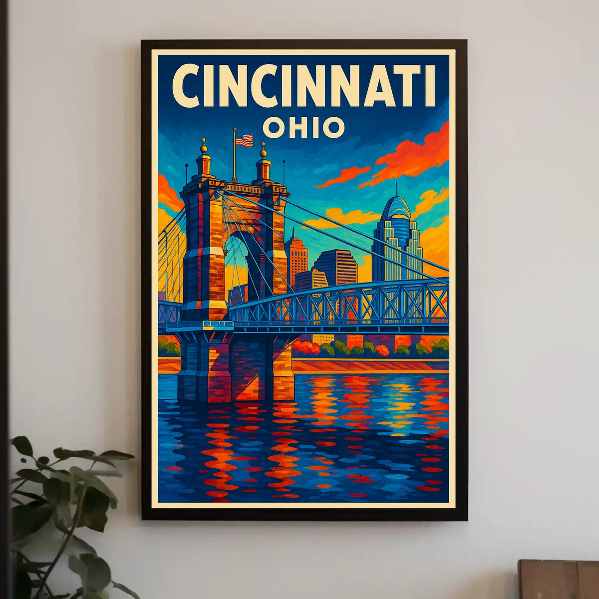 Cincinnati, Ohio Cityscape Poster