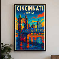 Cincinnati, Ohio Cityscape Poster