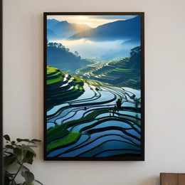Serene Terraced Landscapes Poster
