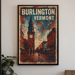 Burlington Vermont Scenic Vintage Wanderlust Poster