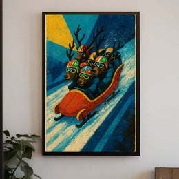 Reindeer Bobsled Adventure Poster