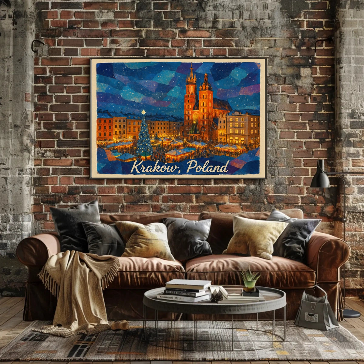 Krakow, Poland Festive Night Market Poster