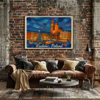 Krakow, Poland Festive Night Market Poster
