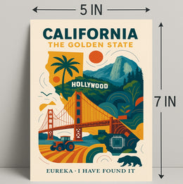California The Golden State Wall Art Print PosterGoat
