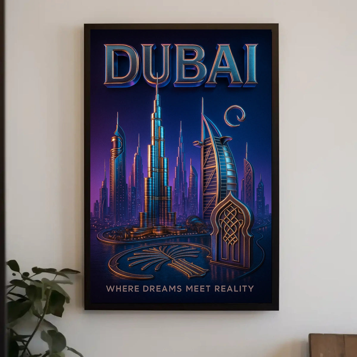 Dubai Skyline Poster For Luxury Modern Home Decor Lovers
