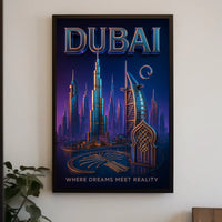 Dubai Skyline Poster For Luxury Modern Home Decor Lovers