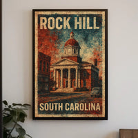 Vintage Rock Hill Architecture Collector Poster