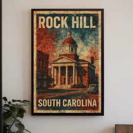 Vintage Rock Hill Architecture Collector Poster