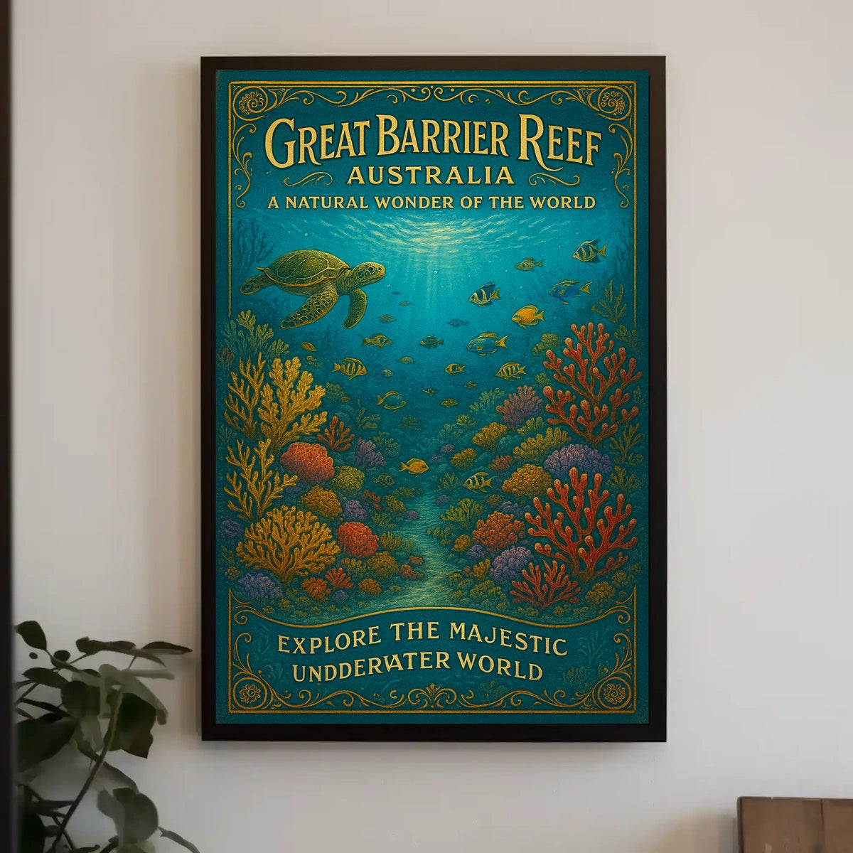 Great Barrier Reef Australia Underwater Marine Life Poster