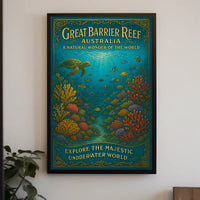 Great Barrier Reef Australia Underwater Marine Life Poster