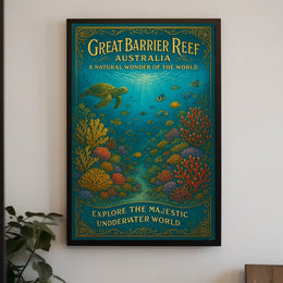 Great Barrier Reef Australia Underwater Marine Life Poster