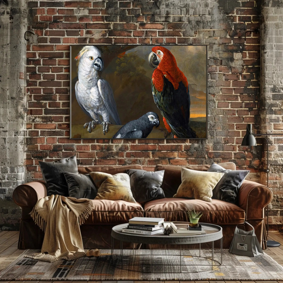 Exotic Parrots in Jungle Wildlife Animal Poster