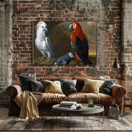 Exotic Parrots in Jungle Wildlife Animal Poster