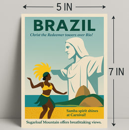 Discover Brazil Vintage Travel Poster Wall Art PosterGoat